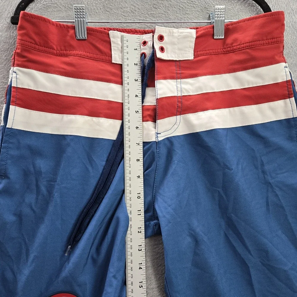 Marvel Men Swimwear M Blue‎ Board Shorts Colorblock Captain America Activewear
